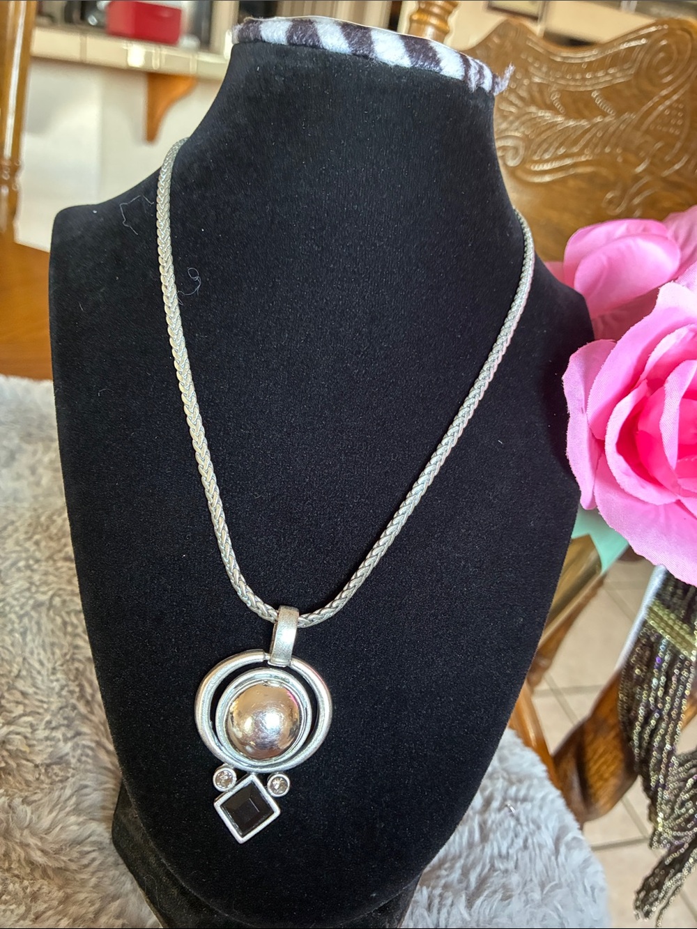 Chico's Silver-Tone Orb Pendant Necklace